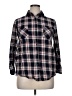 Amaryllis 100% Cotton Plaid Black Long Sleeve Button-Down Shirt Size XL - photo 1