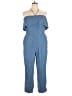 Ann Taylor 100% Lyocell Solid Blue Jumpsuit Size 14 - photo 1