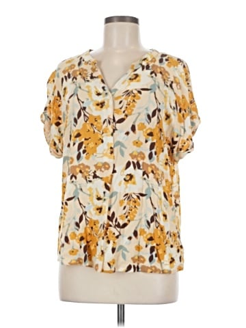 dip Short Sleeve Blouse (view 1)