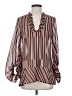 CAbi Stripes Brown Long Sleeve Blouse Size XS - photo 1