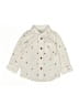 Cat & Jack 100% Cotton Hearts Ivory Long Sleeve Button-Down Shirt 12-18 MO / 18 MO - photo 1