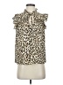 J.Crew 100% Polyester Animal Print Ivory Sleeveless Blouse Size XXS - photo 1