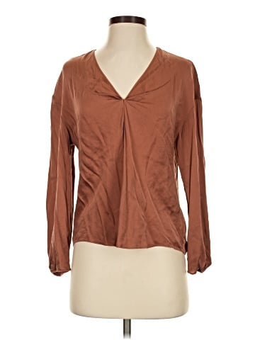 Vince. Long Sleeve Silk Top (view 1)