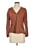 Vince. 100% Silk Brown Long Sleeve Silk Top Size XS - photo 1