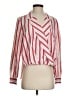 Harshman 100% Cotton Stripes Red Long Sleeve Blouse Size S - photo 1
