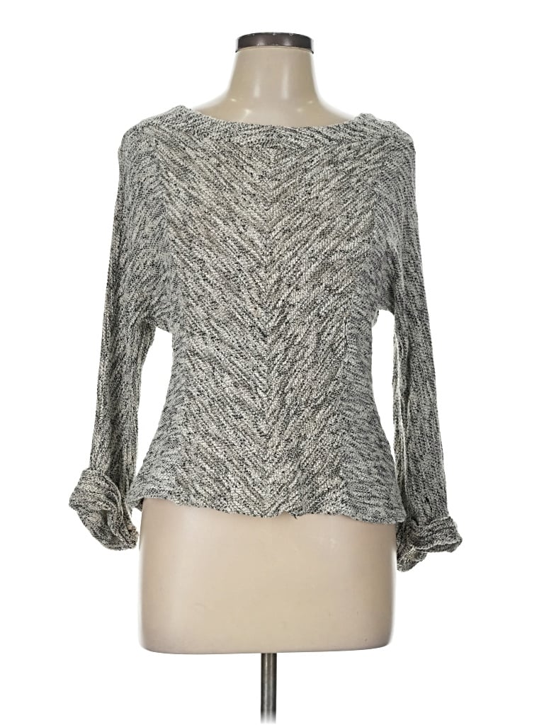 Pre-owned Nic + Zoe Pullover Sweater In Gray