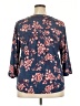 Papermoon Floral Blue 3/4 Sleeve Blouse Size 2X - photo 2