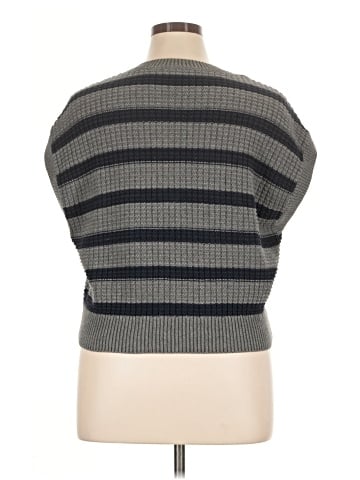 Madewell Waffle-Knit Sweater Vest in Stripe (view 2)