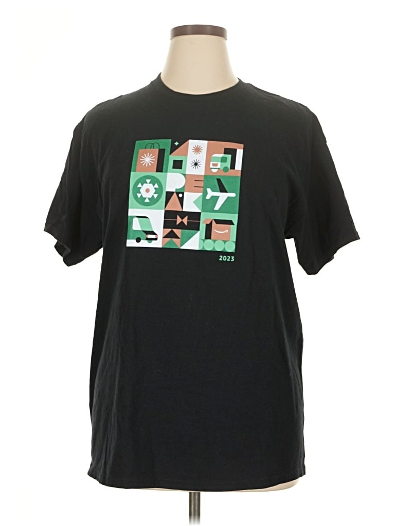 Pre-owned Gildan Short Sleeve T-shirt In Black
