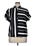Shein 100% Polyester Stripes Black Short Sleeve Blouse Size XL - photo 1