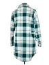 No Comment 100% Polyester Plaid Teal Coat Size M - photo 2