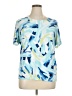 JM Collection Blue Short Sleeve Blouse Size 0X - photo 1