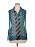 CAbi 100% Polyester Chevron-herringbone Blue Sleeveless Blouse Size XL - photo 1