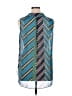 CAbi 100% Polyester Chevron-herringbone Blue Sleeveless Blouse Size XL - photo 2
