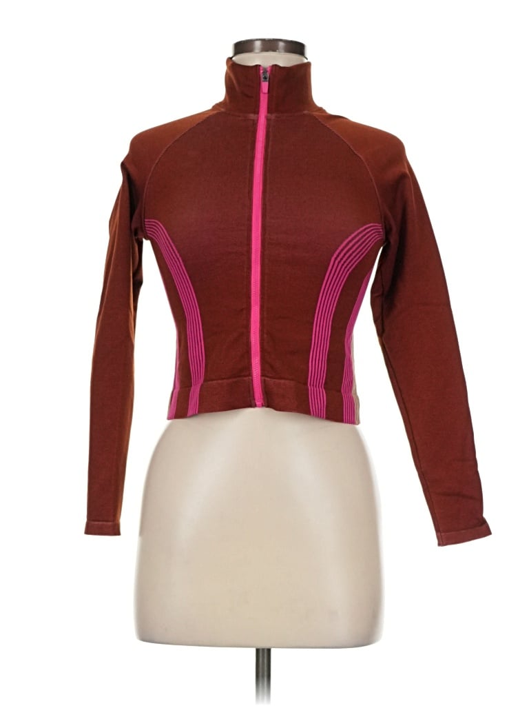 Pre-owned Fabletics Track Jacket In Burgundy