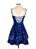 Unbranded 100% Polyester Stars Blue Cocktail Dress Size 2 - photo 2