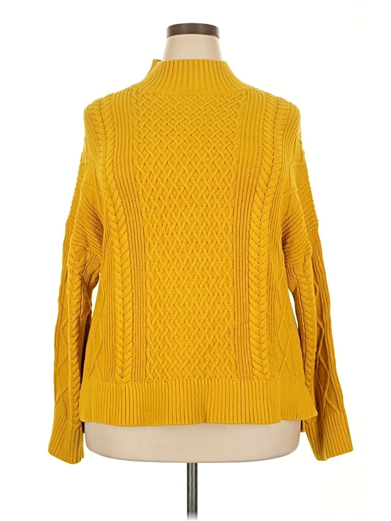 Pre-owned Jcrew Turtleneck Sweater In Yellow