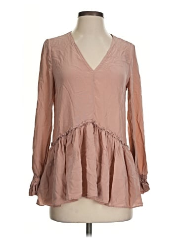 ALLSAINTS Long Sleeve Silk Top (view 1)