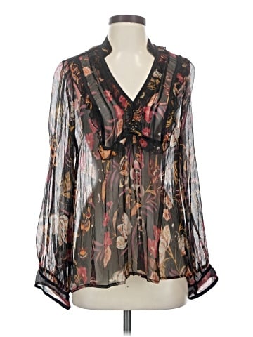 Jade by Johnny Was Long Sleeve Silk Top (view 1)