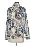 CAbi Floral Silver 3/4 Sleeve Blouse Size S - photo 2