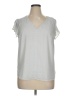 H&M 100% Polyester Gray Short Sleeve Blouse Size 14 - photo 1