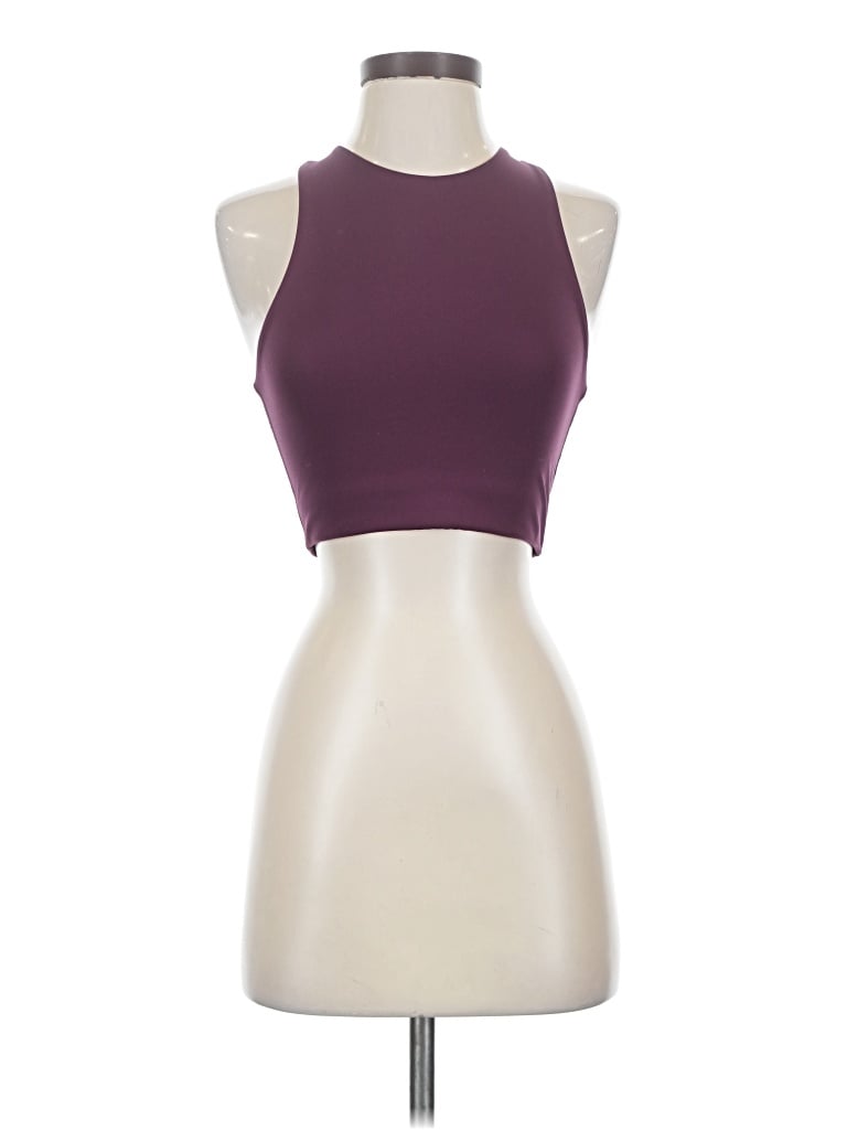 Pre-owned Girlfriend Collective Tank Top Purple Halter Neckline Tops