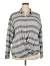 Maurices Stripes Gray Long Sleeve Blouse Size 24 (3) - photo 1