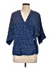 Cupshe 100% Polyester Polka Dots Blue 3/4 Sleeve Blouse Size L - photo 1