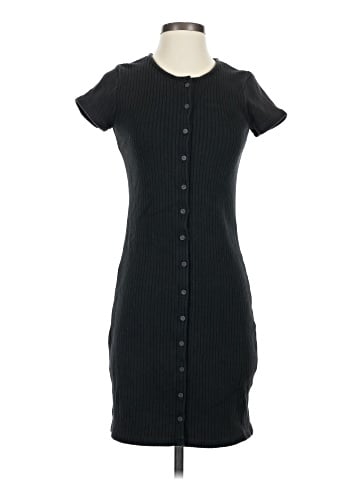 Madewell Button-Front Ribbed Mini Dress (view 1)