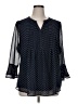 Charter Club 100% Polyester Polka Dots Blue 3/4 Sleeve Blouse Size XL - photo 1