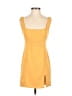 Blue Blush Solid Yellow Casual Dress Size S - photo 1