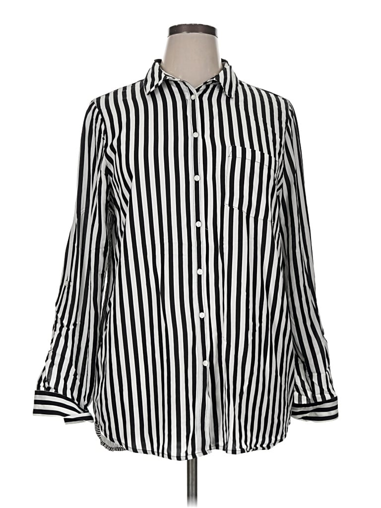 Pre-owned Jane And Delancey Long Sleeve Button Down Shirt In Black