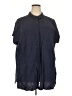 Ellos Solid Blue Short Sleeve Blouse Size 22 - photo 1