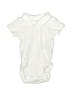 H&M 100% Cotton Solid Ivory White Short Sleeve Onesie Size 50 cm / US 0-3 MO - photo 1