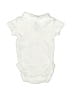 H&M 100% Cotton Solid Ivory White Short Sleeve Onesie Size 50 cm / US 0-3 MO - photo 2