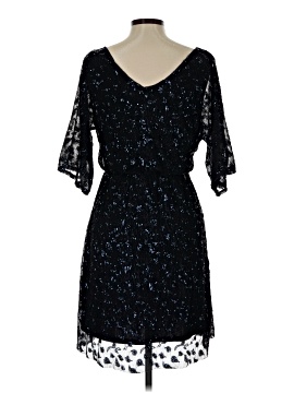 carla conti silk dress Carla Conti Navy 100% Silk Lace Sleeve Shift Dress Made in Italy L
