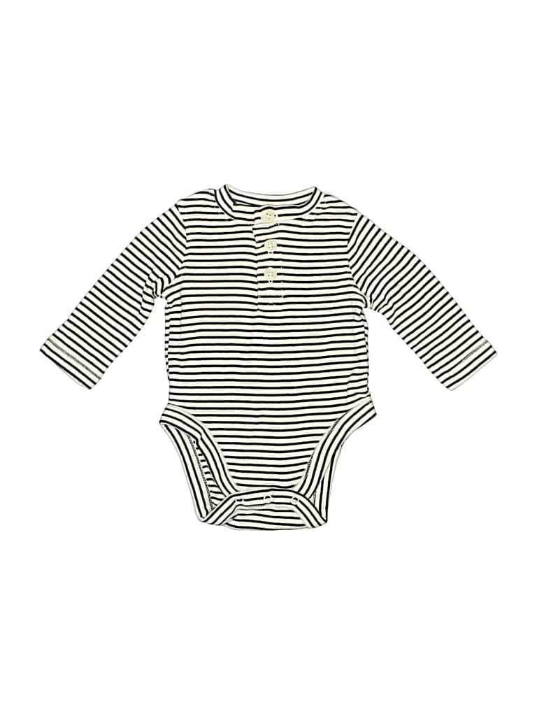 Pre-owned Old Navy Babies' Long Sleeve Onesie In Ivory