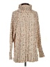 Moon & Madison Tweed Tan Turtleneck Sweater Size S - photo 1