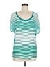Bobeau 100% Polyester Teal Short Sleeve Top Size M - photo 1