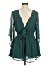 showpo 100% Polyester Solid Teal Green Romper Size 8 - photo 1