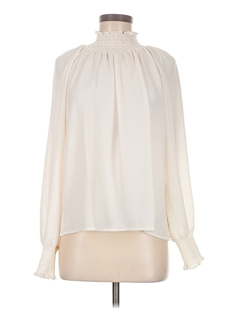Pre-owned Nine West Long Sleeve Blouse In Ivory