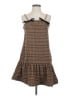 Cider 100% Polyester Plaid Brown Casual Dress Size XXS - photo 1