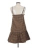Cider 100% Polyester Plaid Brown Casual Dress Size XXS - photo 2