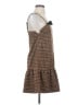 Cider 100% Polyester Plaid Brown Casual Dress Size XXS - photo 4