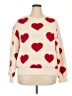 Unbranded 100% Polyester Hearts Ivory Pullover Sweater Size XXL - photo 1