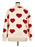 Unbranded 100% Polyester Hearts Ivory Pullover Sweater Size XXL - photo 2