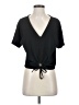 Zara 100% Polyester Black Short Sleeve Top Size S - photo 1