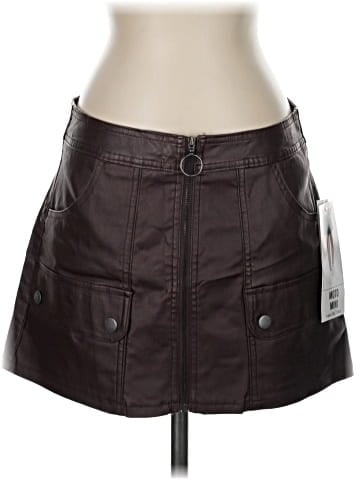 Vanilla Star Faux Leather Skirt (view 1)