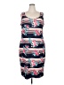 Planet Gold Print Blue Casual Dress Size 3X - photo 1
