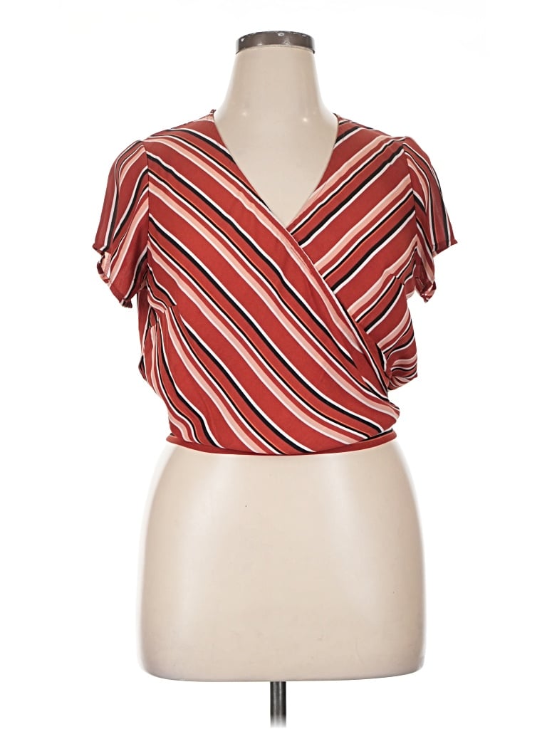 Pre-owned Ultra Flirt Short Sleeve Blouse In Red